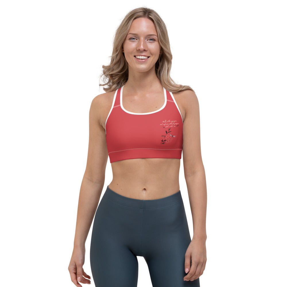 Walk With A Purpose Haiku With Dragonfly on Sports Bra