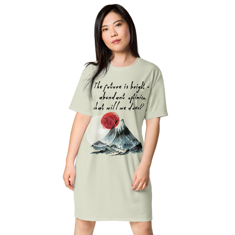 Future Is Bright Haiku With Mountain Sun on Women's Original T-Shirt Dress - Sleep Shirt