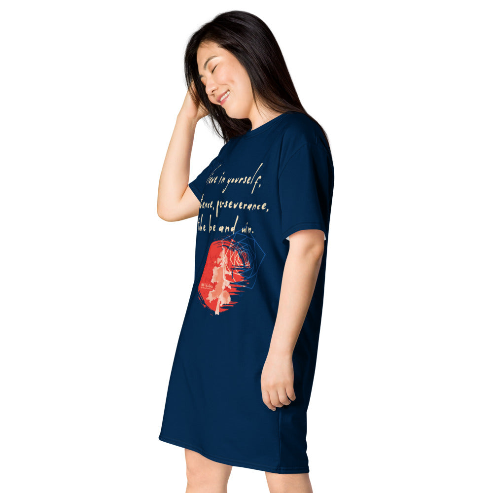 Believe To Win Haiku With Sun Tree on Women's Original T-Shirt Dress - Sleep Shirt