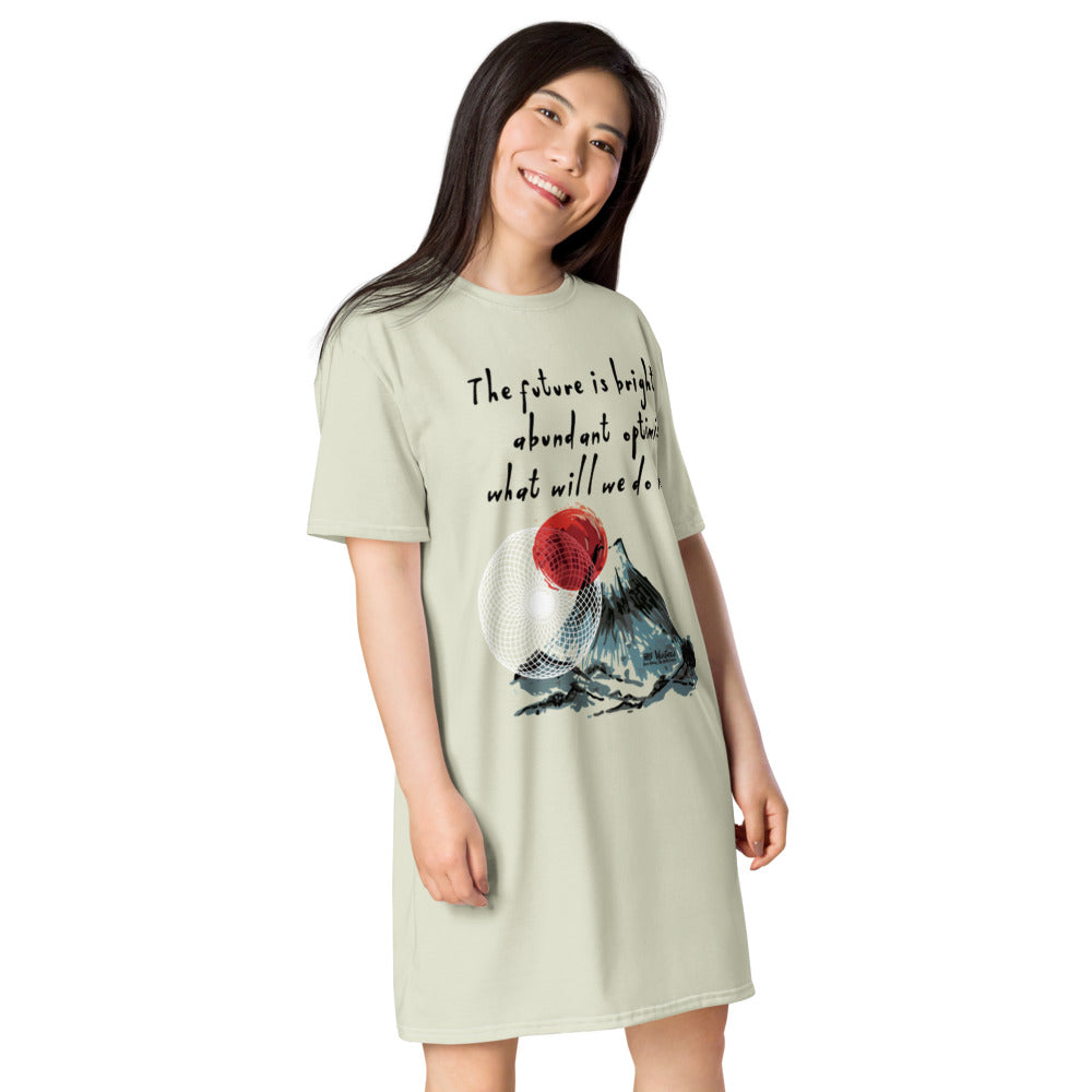 Future Is Bright Haiku With Mountain Sun on Women's Original T-Shirt Dress - Sleep Shirt