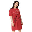 Walk With A Purpose Haiku With Dragonfly on Women's Original T-Shirt Dress - Sleep Shirt