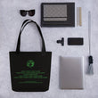 Binary Instructions To Keep Moving The World Forward With Vitruvian Earth In Green on Tote Bag