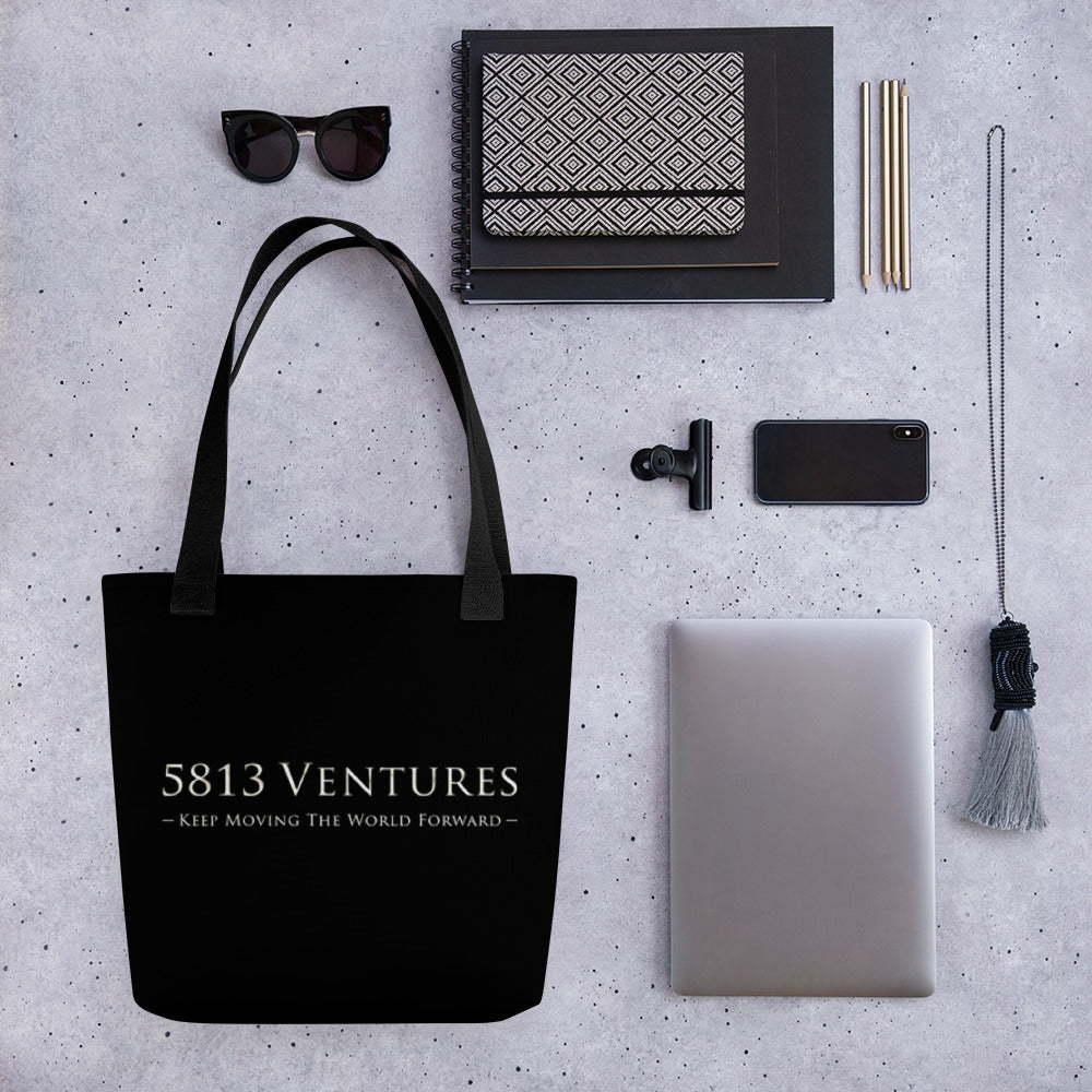 5813 Ventures Logo In Pearl on Tote Bag