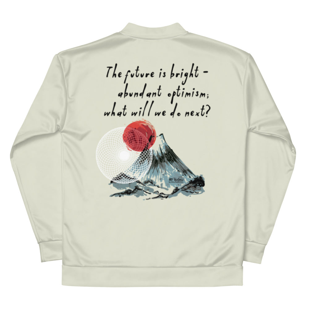 Future Is Bright Haiku With Mountain Sun on Bomber Jacket