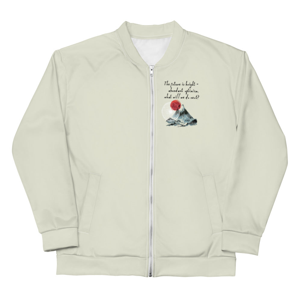 Future Is Bright Haiku With Mountain Sun on Bomber Jacket