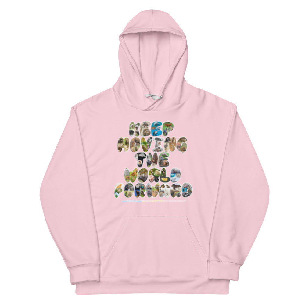 Baby Animals Keep Moving The World Forward In Pink on Unisex Original Hoodie