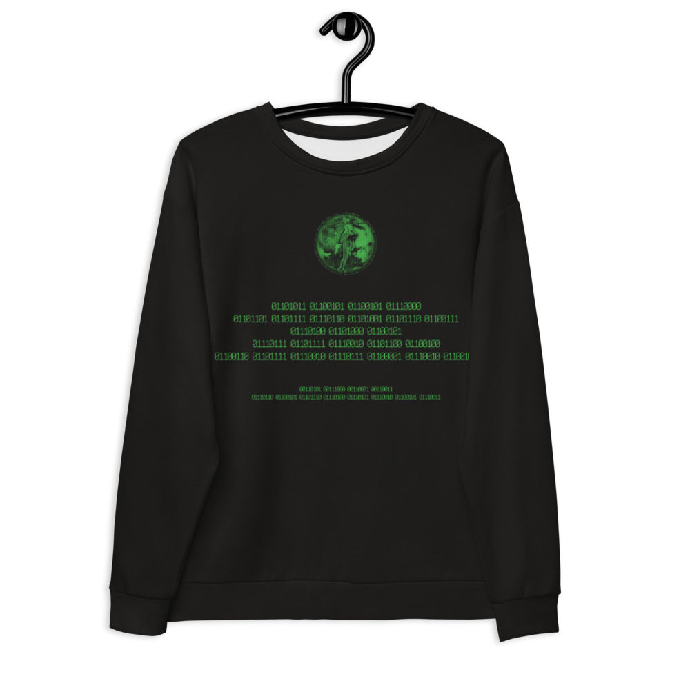 Binary Instructions To Keep Moving The World Forward With Venusian Earth In Green on Unisex Original Sweatshirt