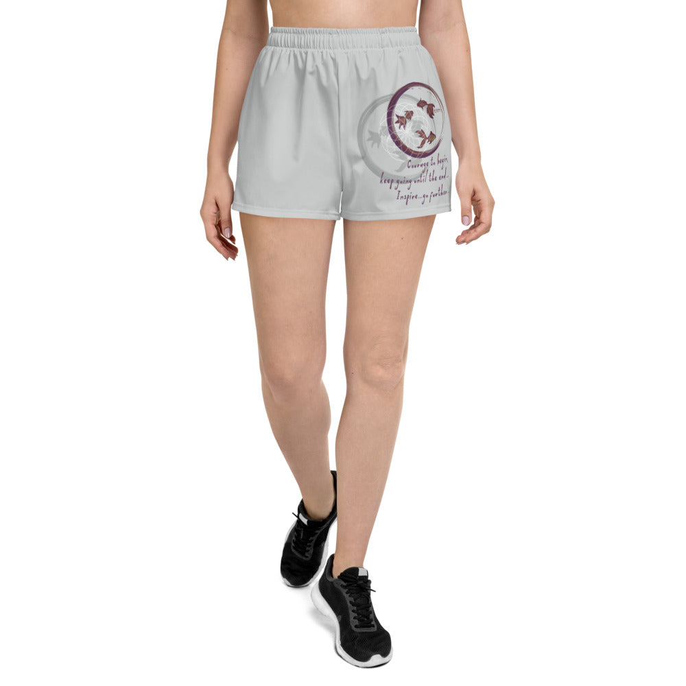 Courage To Begin Haiku With Fish on Women's Athletic Short Shorts