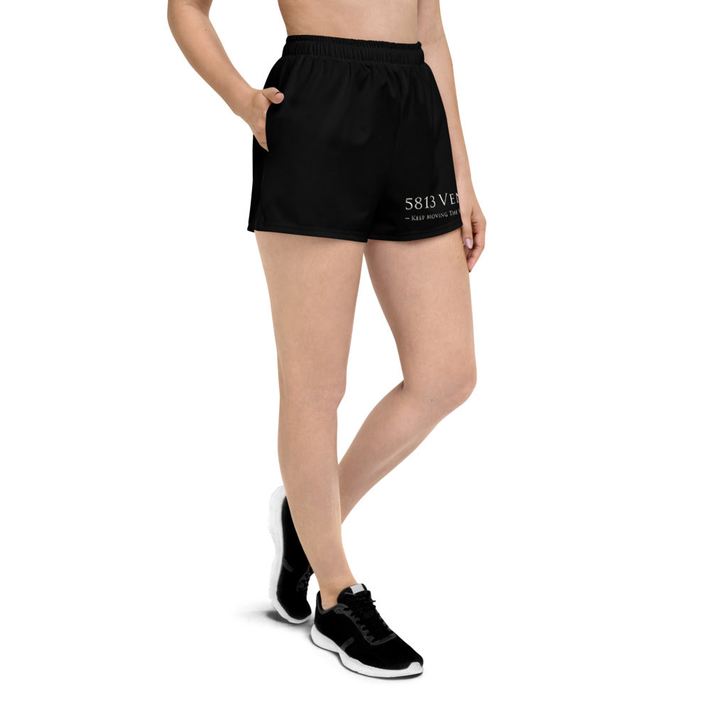 5813 Ventures Logo In Pearl on Women's Athletic Short Shorts