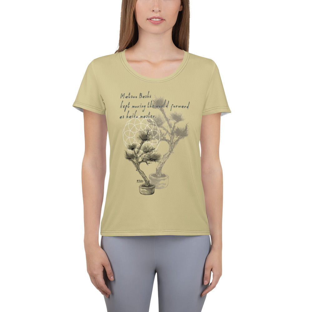 Matsuo Basho Haiku With Bonsai on Women's Original Athletic T-Shirt