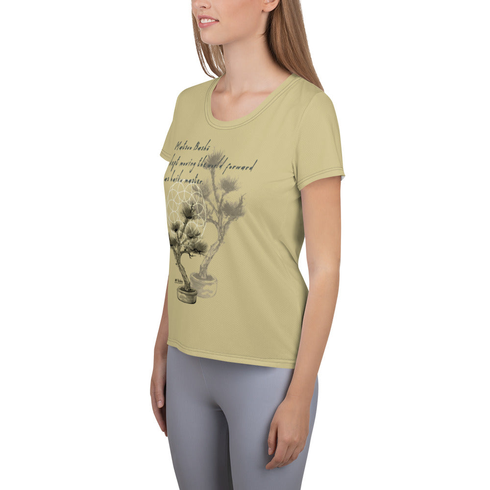 Matsuo Basho Haiku With Bonsai on Women's Original Athletic T-Shirt