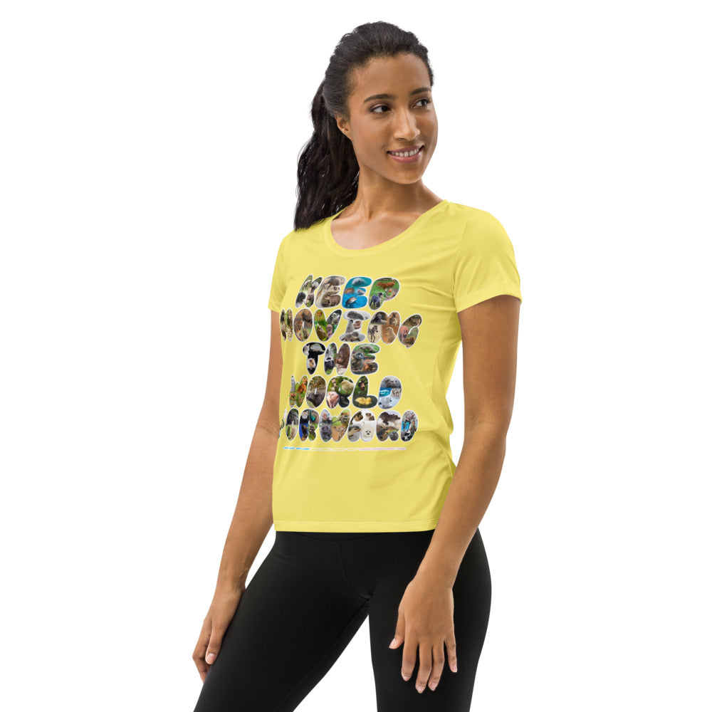 Baby Animals Keep Moving The World Forward on Women's Original Athletic T-Shirt