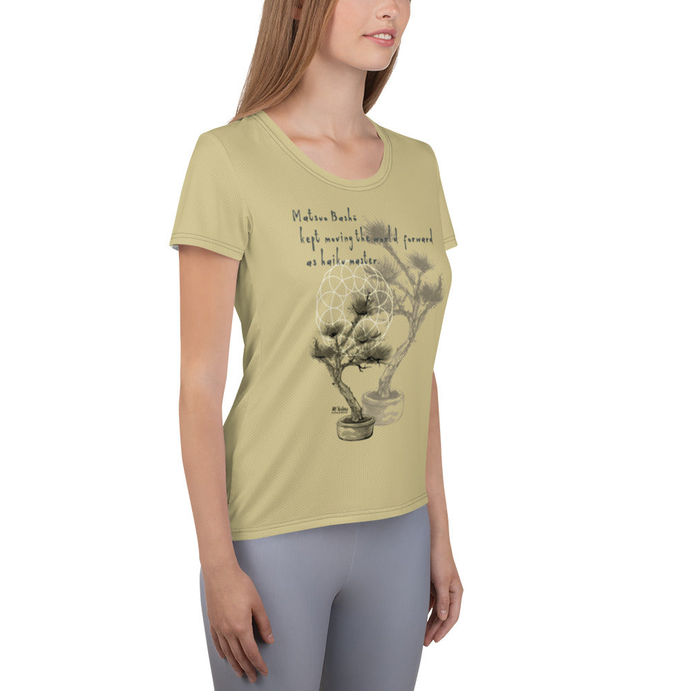 Matsuo Basho Haiku With Bonsai on Women's Original Athletic T-Shirt