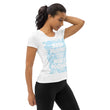 Word Clouds To Keep Moving The World Forward Through Blue Word Sky on Women's Original Athletic T-Shirt