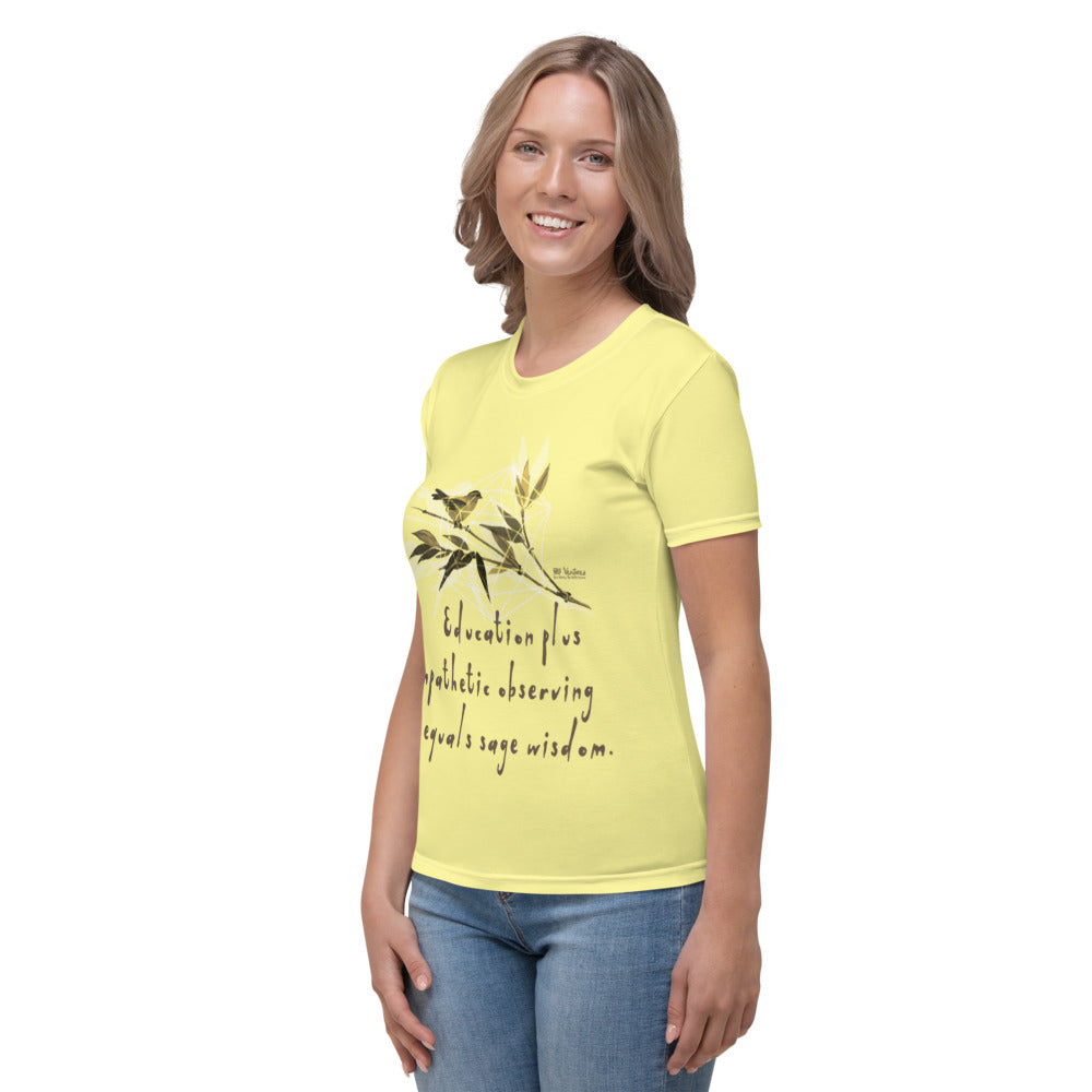 Sage Wisdom Haiku With Sparrow on Women's Original T-Shirt