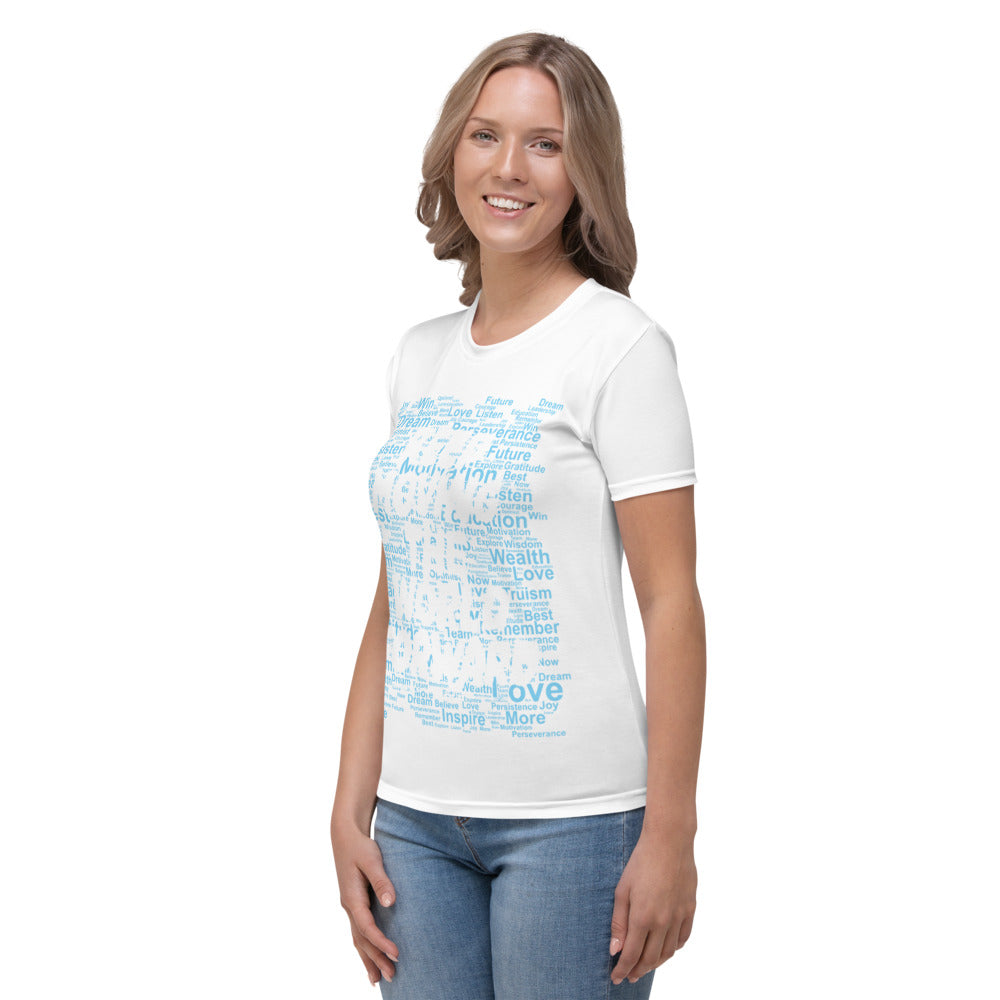 Word Clouds To Keep Moving The World Forward Through Blue Word Sky on Women's Original T-Shirt