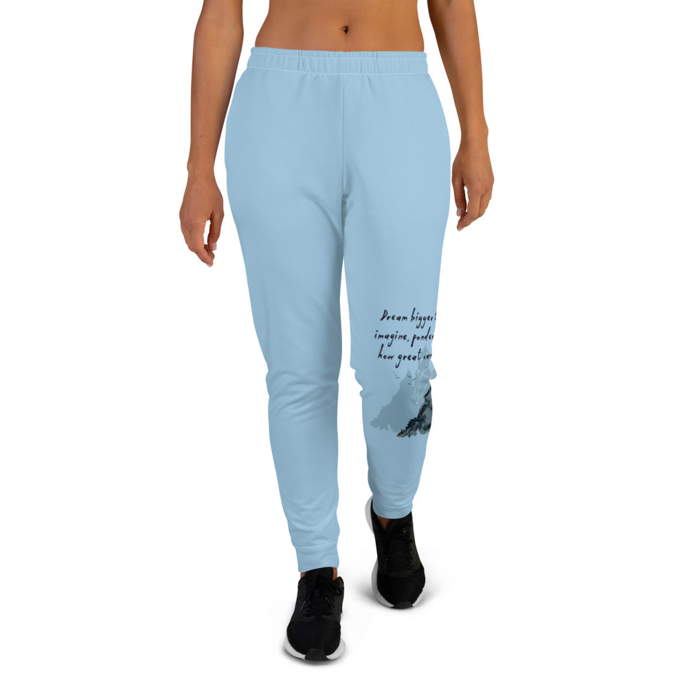 Dream Bigger Haiku With Mountains on Women's Joggers