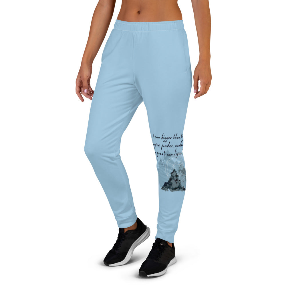 Dream Bigger Haiku With Mountains on Women's Joggers