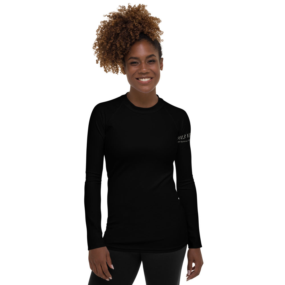 5813 Ventures Logo In Pearl on Women's Rash Guard