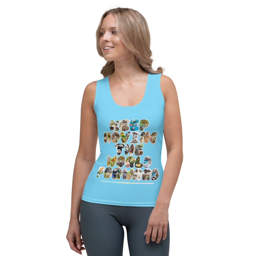 Baby Animals Keep Moving The World Forward In Blue on Women's Original Tank Top