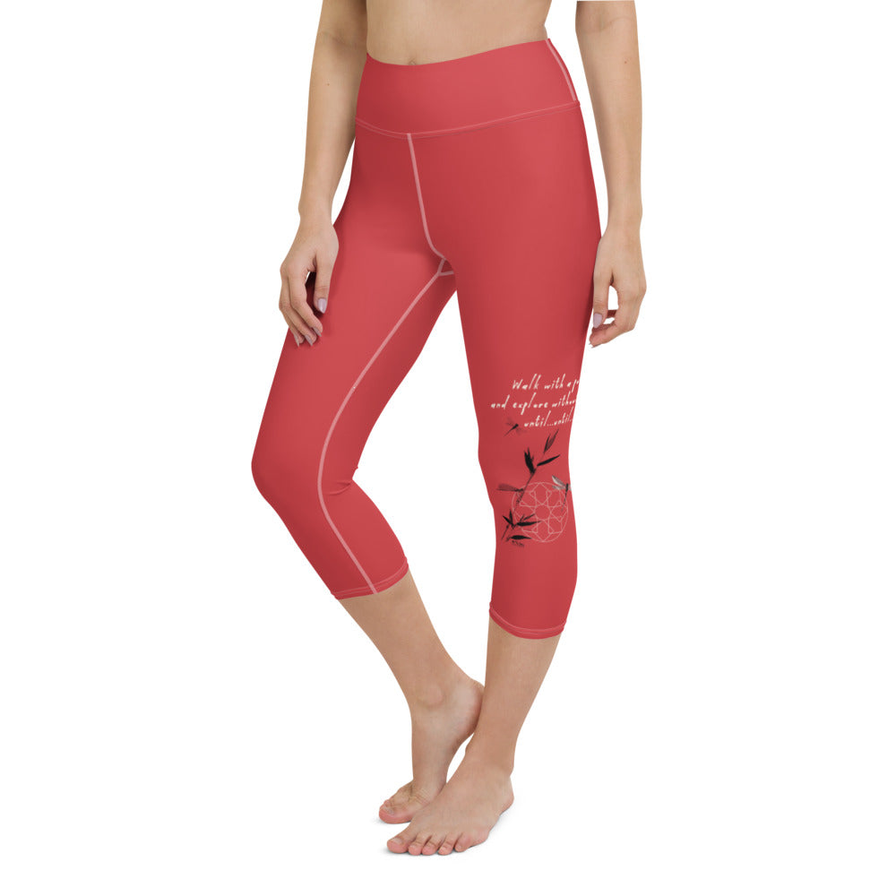 Walk With A Purpose Haiku With Dragonfly on Capri Yoga Pants