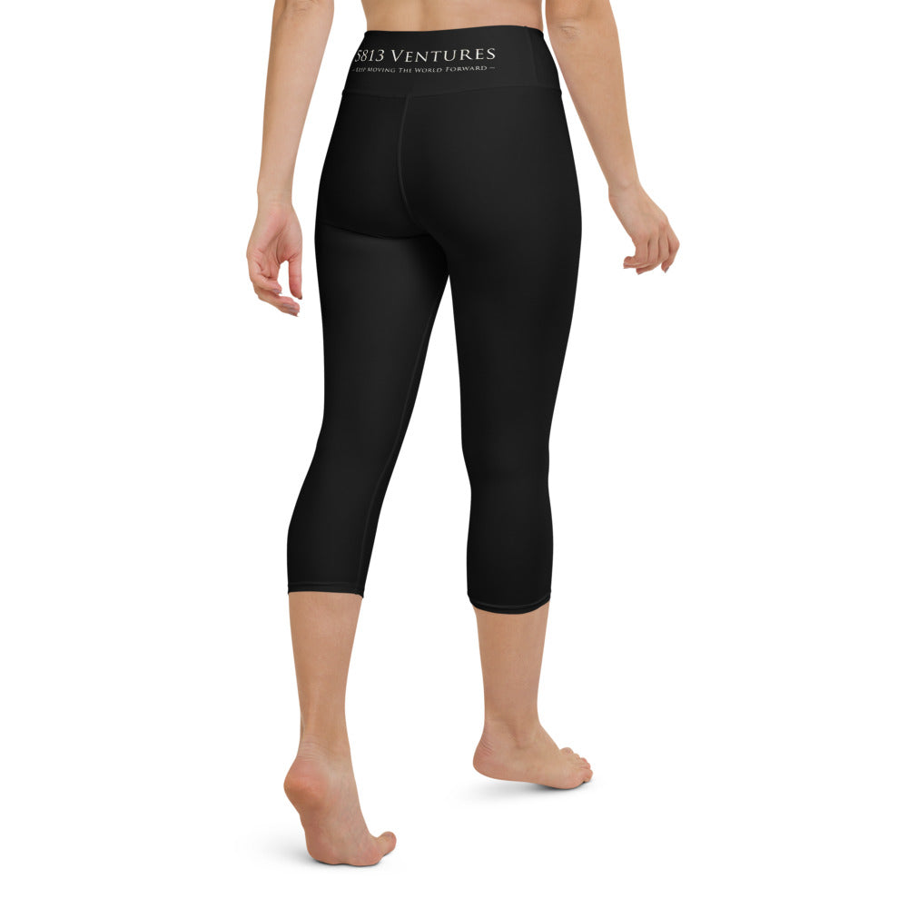 5813 Ventures Logo In Pearl on Capri Yoga Pants