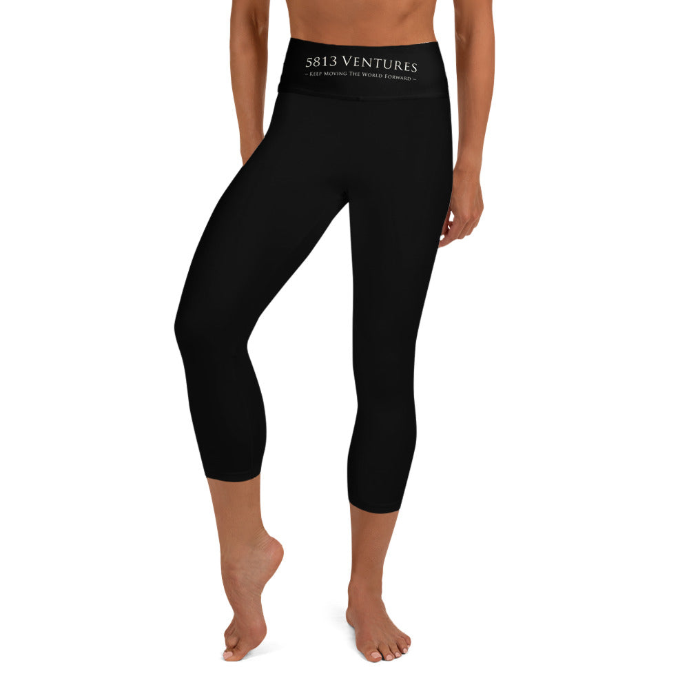 5813 Ventures Logo In Pearl on Capri Yoga Pants