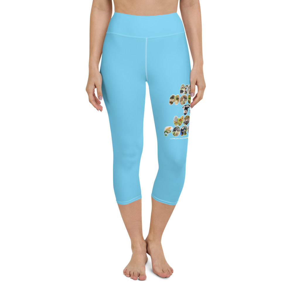 Baby Animals Keep Moving The World Forward In Blue on Capri Yoga Pants