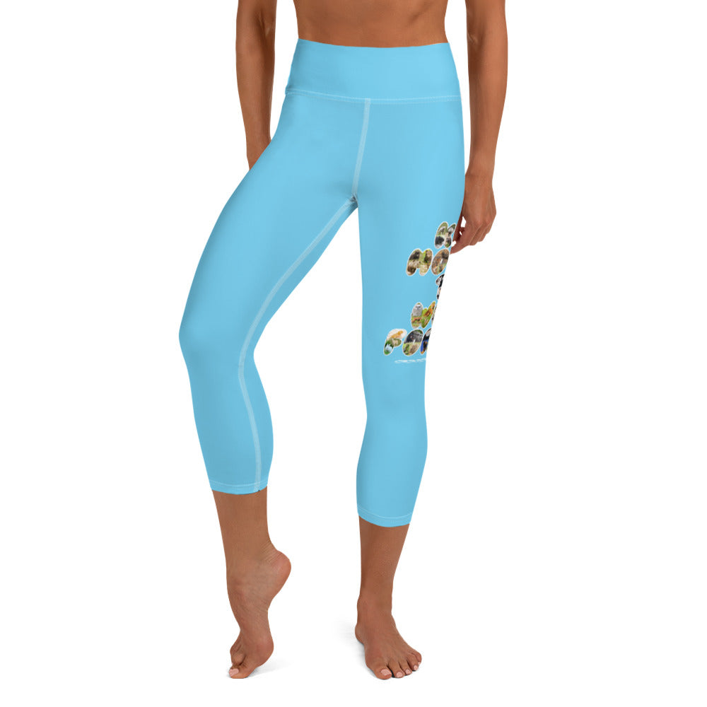 Baby Animals Keep Moving The World Forward In Blue on Capri Yoga Pants