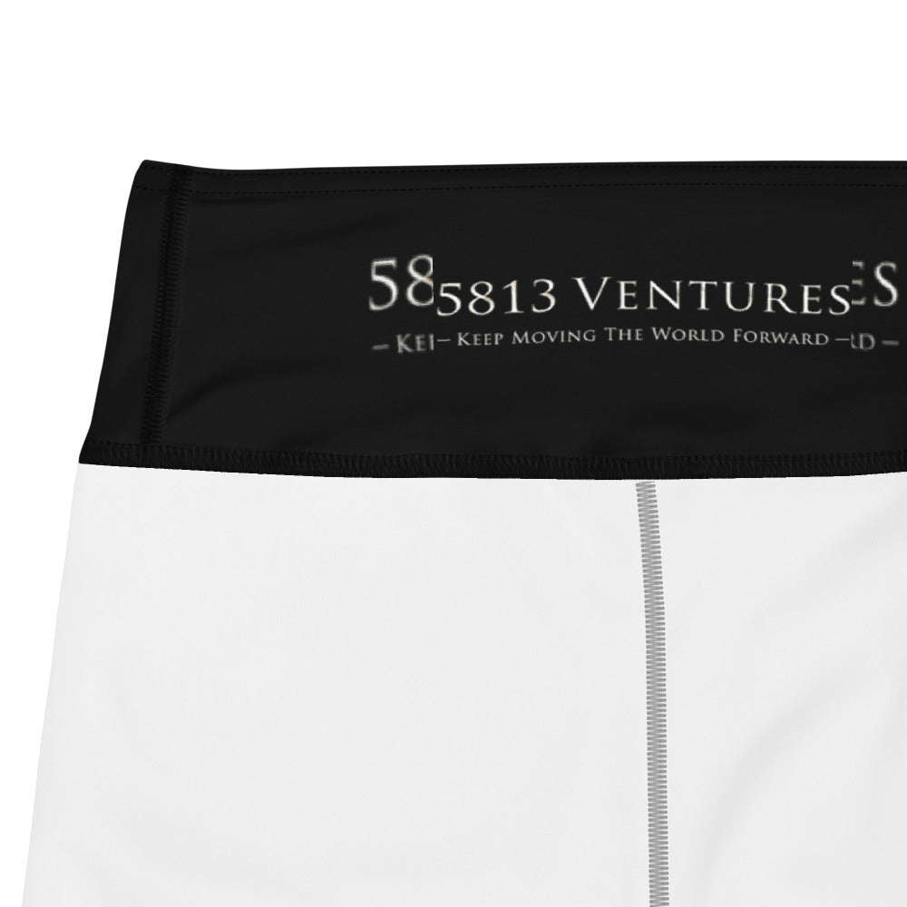 5813 Ventures Logo In Pearl on Capri Yoga Pants