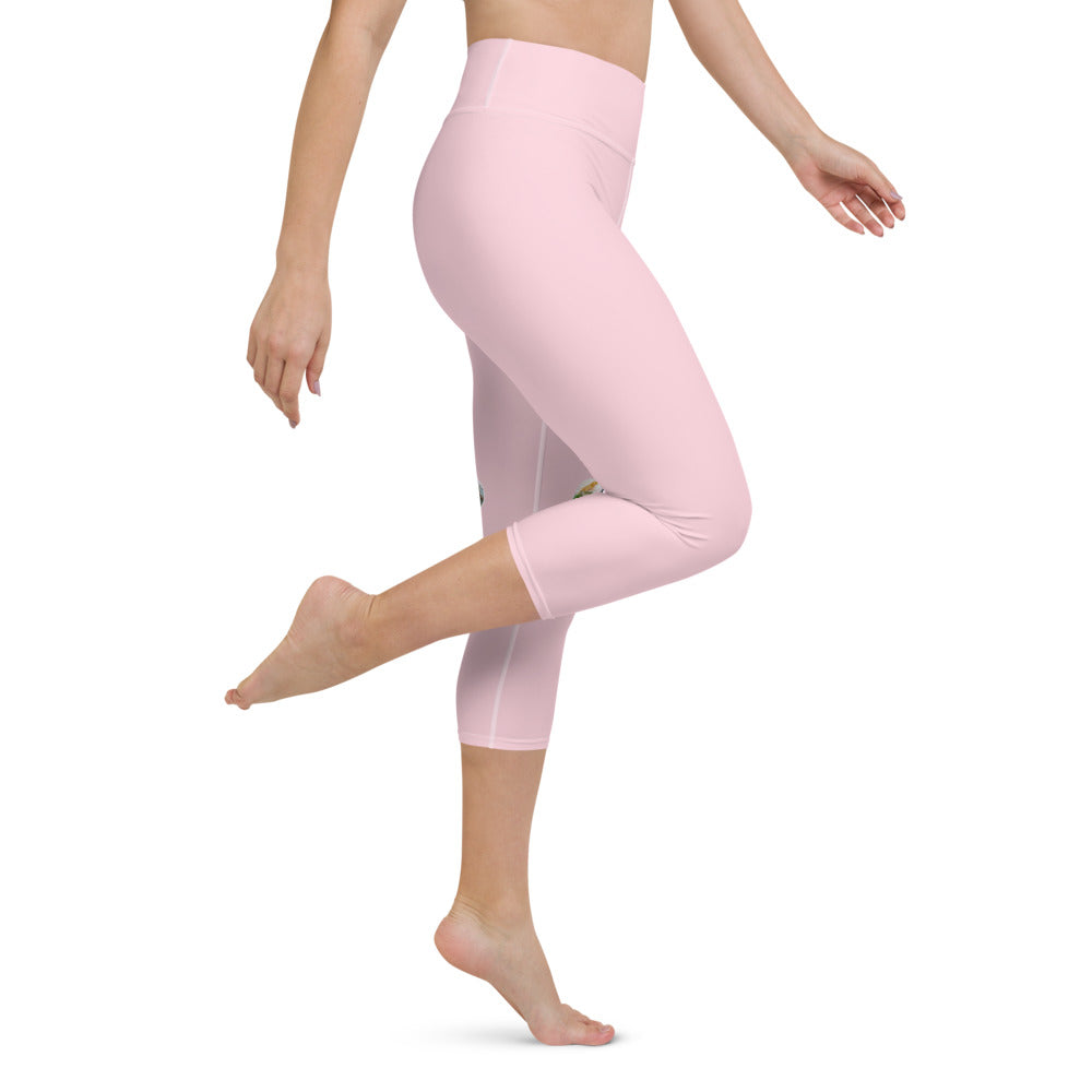 Baby Animals Keep Moving The World Forward In Pink on Capri Yoga Pants