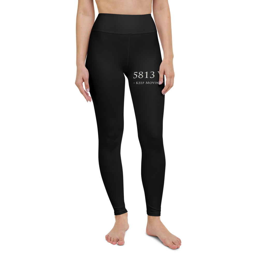 5813 Ventures Logo In Pearl on Yoga Pants