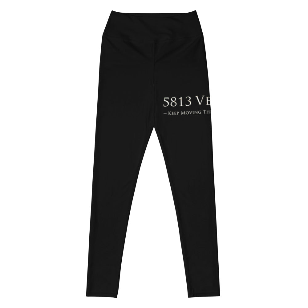 5813 Ventures Logo In Pearl on Yoga Pants