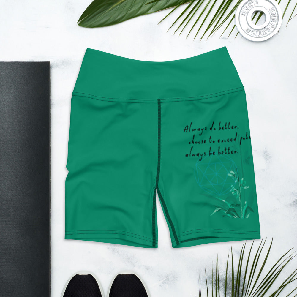 Always Better Haiku With Lilies on Yoga Shorts