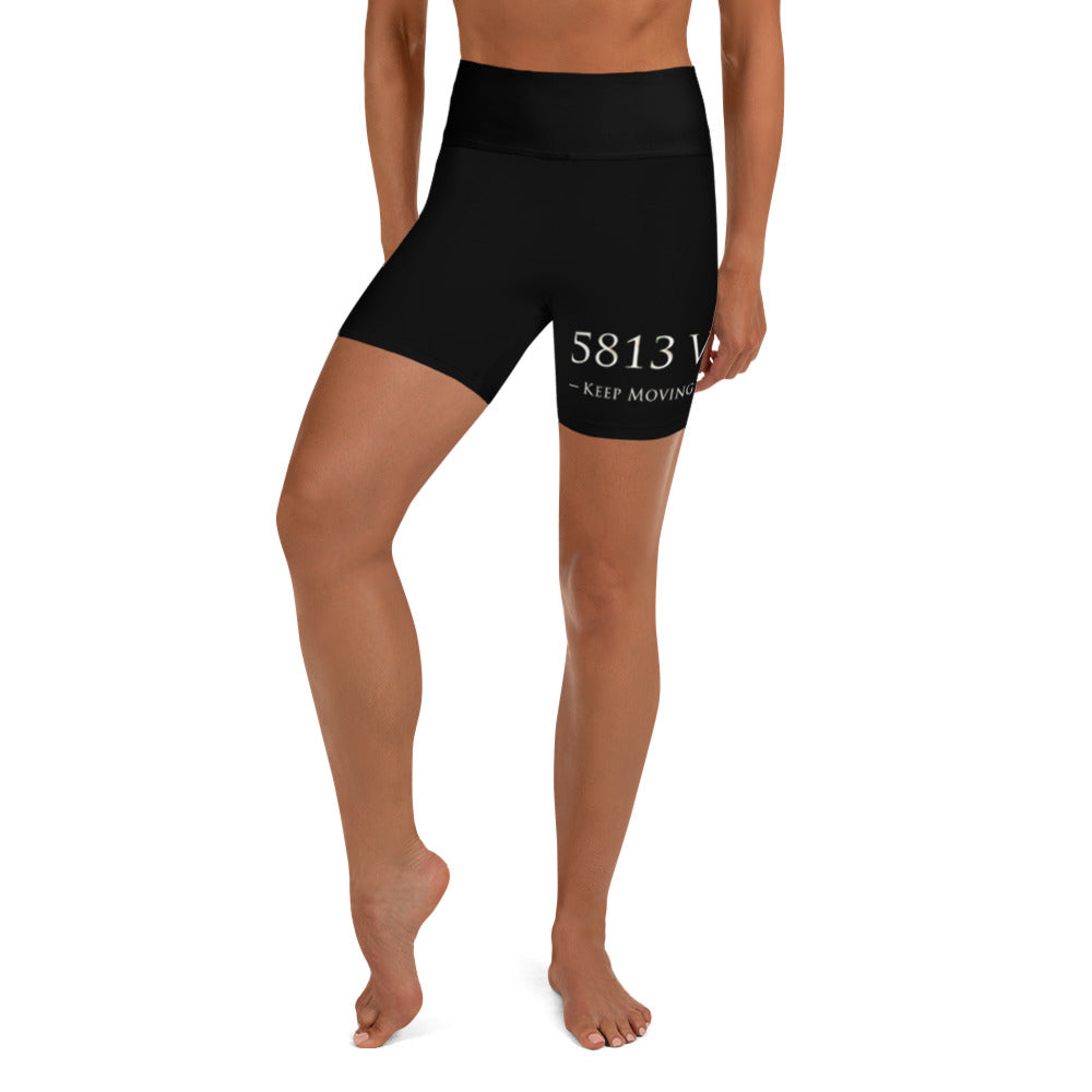 5813 Ventures Logo In Pearl on Yoga Shorts