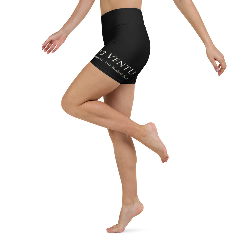 5813 Ventures Logo In Pearl on Yoga Shorts