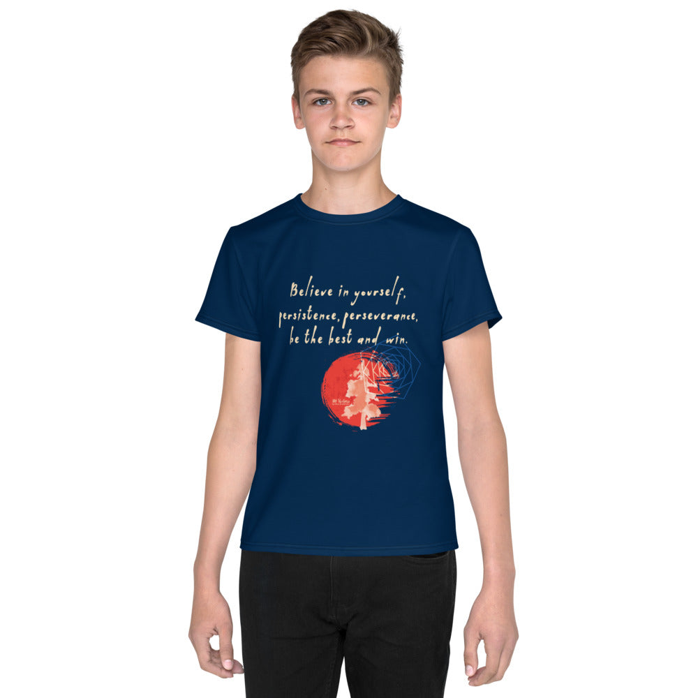 Believe To Win Haiku With Sun Tree on Youth Original Tee Shirt