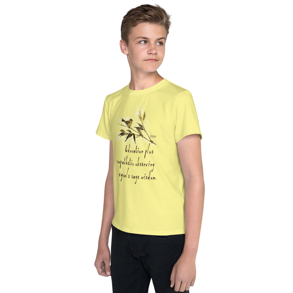 Sage Wisdom Haiku With Sparrow on Youth Original Tee Shirt