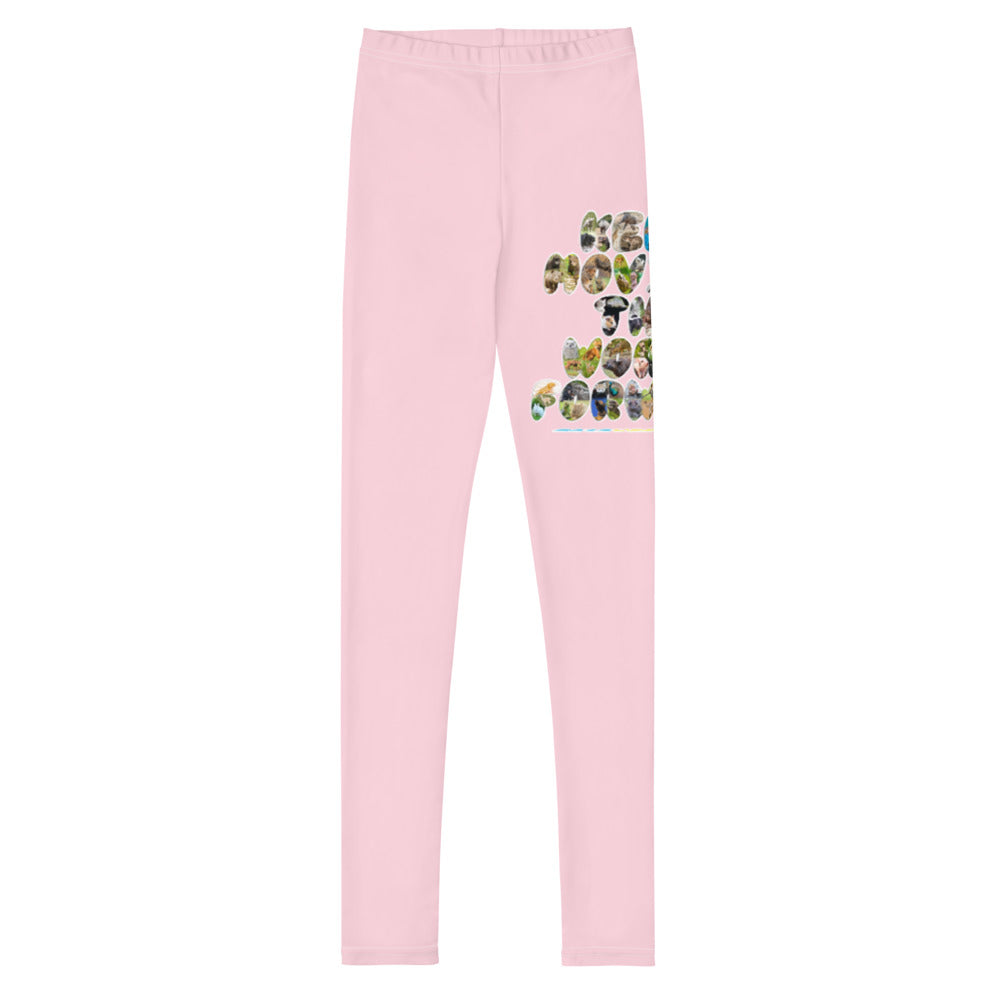 Baby Animals Keep Moving The World Forward In Pink on Youth Leggings