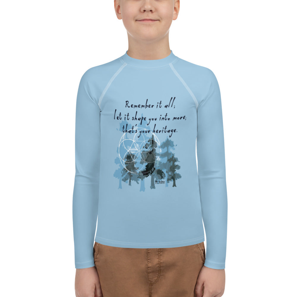 Remember Your Heritage Haiku With Trees on Youth Rash Guard