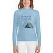 Dream Bigger Haiku With Mountains on Youth Rash Guard