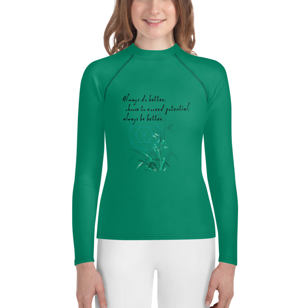 Always Better Haiku With Lilies on Youth Rash Guard