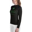 Binary Instructions To Keep Moving The World Forward With Venusian Earth In Green on Youth Rash Guard