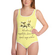 Sage Wisdom Haiku With Sparrow on Youth One-Piece Swimsuit