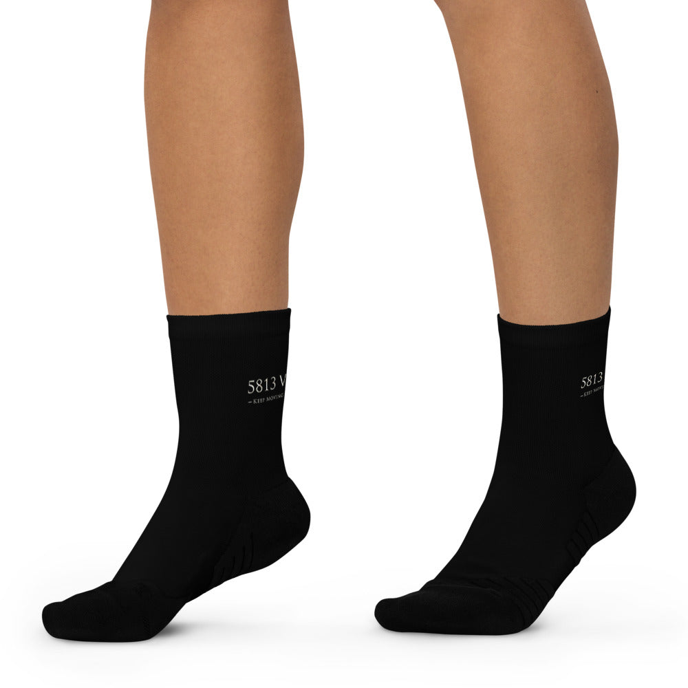 5813 Ventures Logo In Pearl on Ankle Socks