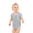 Binary Instructions To Keep Moving The World Forward With Vitruvian Earth In Green on Baby Short Sleeve Bodysuit