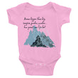 Dream Bigger Haiku With Mountains on Baby Short Sleeve Bodysuit