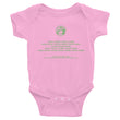 Binary Instructions To Keep Moving The World Forward With Vitruvian Earth In Green on Baby Short Sleeve Bodysuit