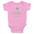 Binary Instructions To Keep Moving The World Forward With Venusian Earth In Green on Baby Short Sleeve Bodysuit