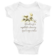 Sage Wisdom Haiku With Sparrow on Baby Short Sleeve Bodysuit